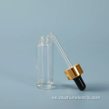 Botella de oro de aceite de suero de vidrio vacío